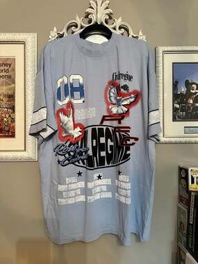 Civil Regime Roses From Concrete Pale Blue Graphic T-Shirt XL